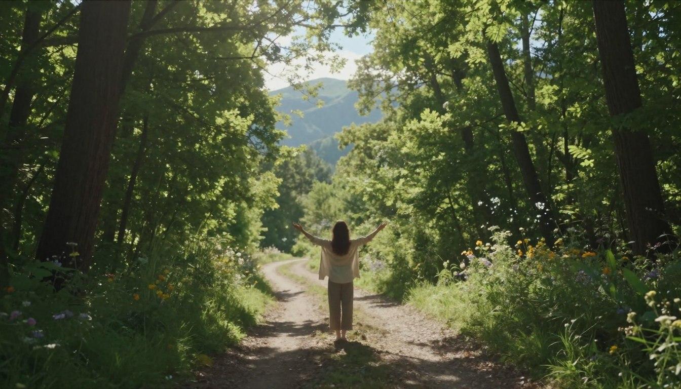 Woman reflecting on her life journey with hope